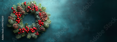 Obraz na płótnie Christmas advent wreath as panorama background w salonie