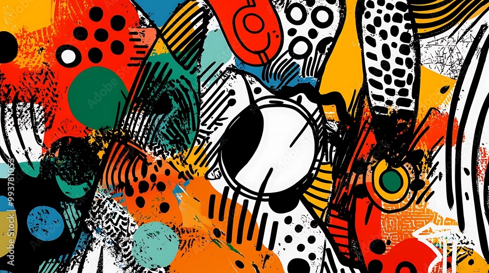 Random doodles with mixed patterns and abstract shapes Random doodles with mixed patterns and abstract shapes
