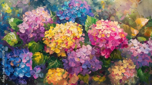 Vibrant Floral Bouquet in Oil Painting