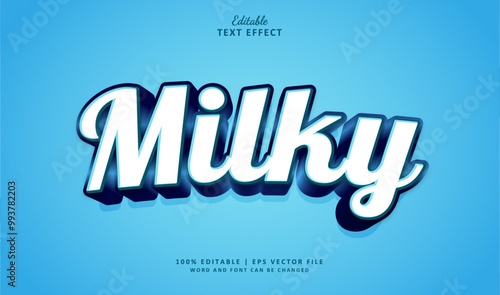 Milky White Editable Text Effect Modern Bold Style 3d