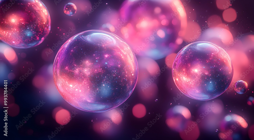 Abstract Background with Purple and Pink Bubbles Abstract Background with Purple and Pink Bubbles