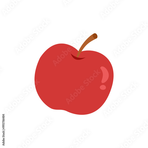 Red apple isolated on white background.