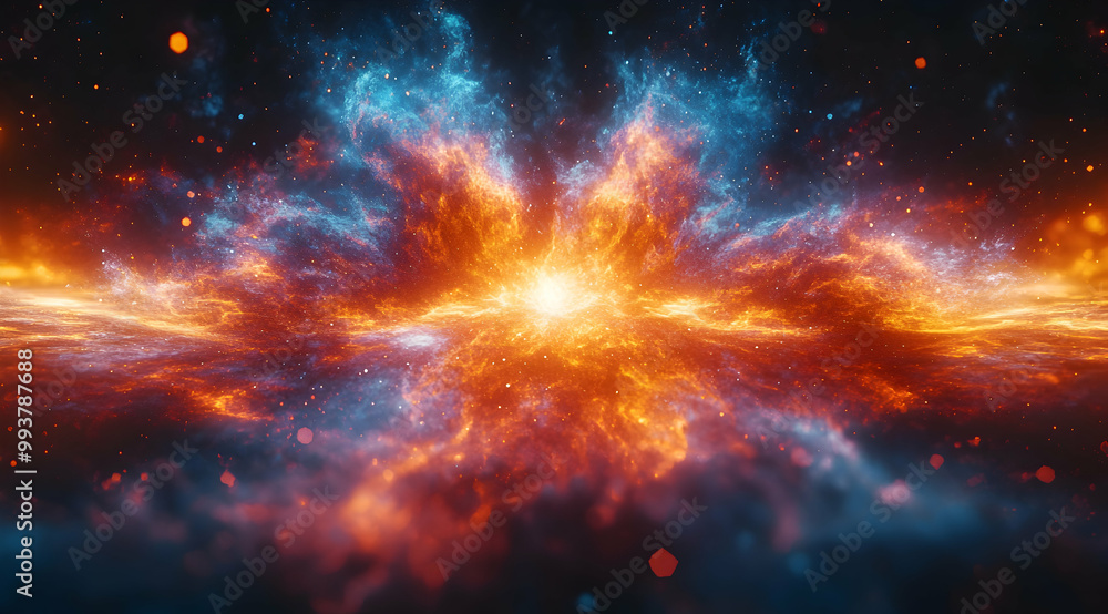 Fototapeta premium Abstract Background with Red and Blue Flames