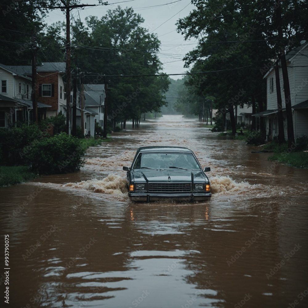 Floodwaters transform city streets into rivers causing major disruption and damage Floodwaters transform city streets into rivers causing major disruption and damage