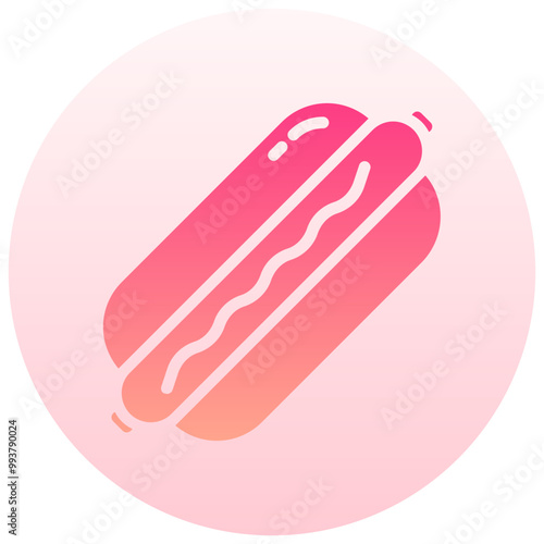 hotdog round gradient vector icon