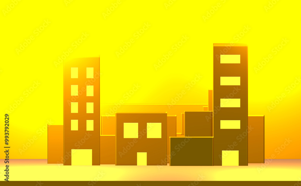 Building city in afternoon background. gold building Building city in afternoon background. gold building