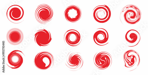 Set of circle abstract dots. vector pinwheel collection
