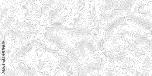 Abstract background wavy topographic line contour geography map. Seamless pattern and banner design. Modern and dynamic feel to topographic mapping vector illustration.
