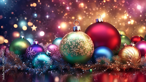 3D Christmas background image with abstract aesthetics.