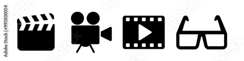 Cinema icon set. Cinema icons
