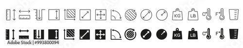 Measurement icon. Measure icons