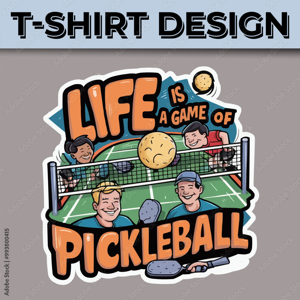 Obraz premium Life is a Game of Pickleball Typography T-Shirt Design