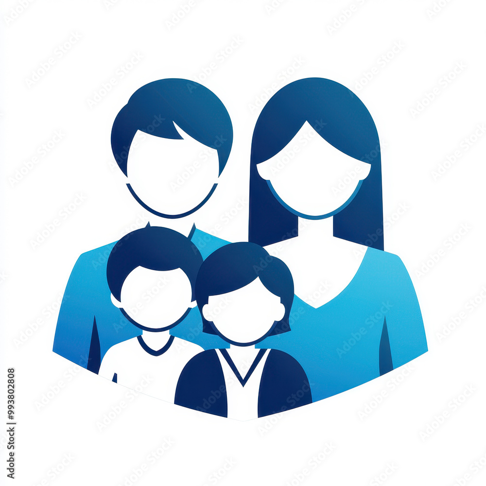 Stylized illustration of a diverse family, showcasing unity and love, perfect for family-related themes and projects. Stylized illustration of a diverse family, showcasing unity and love, perfect for family-related themes and projects.