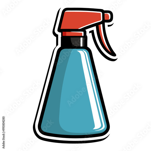 Sticker design with a cleaning spray bottle on a isolated white background (7)