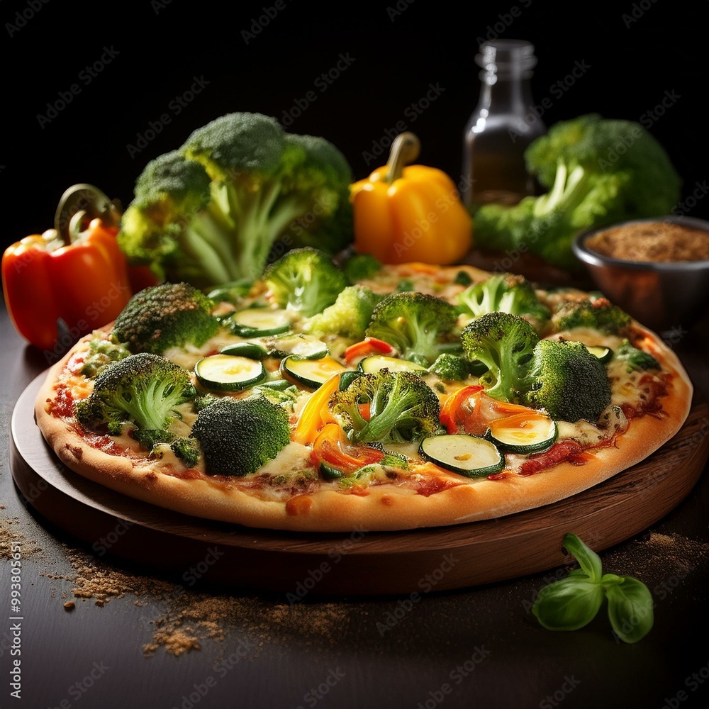 pizza with vegetables and cheese pizza with vegetables and cheese