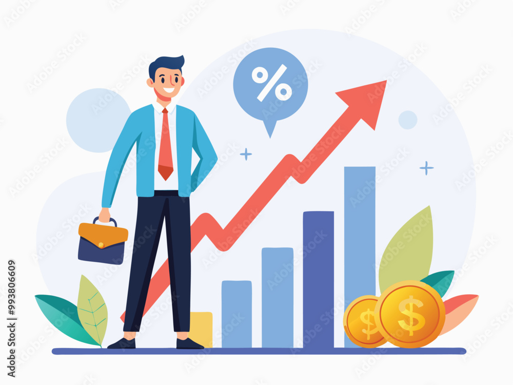 business man with graph business man with graph