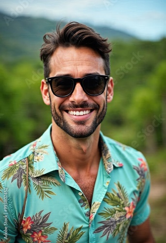 portrait of a man in sunglasses closeup shot