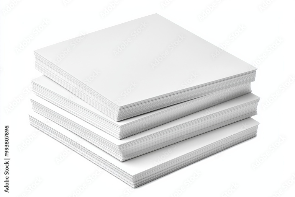 Blank A4 Stacked Paper Mockup isolated created with Generative AI Blank A4 Stacked Paper Mockup isolated created with Generative AI