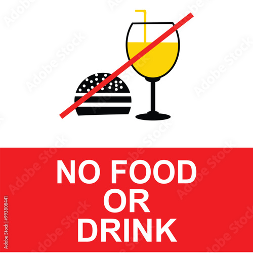 No Food or Drink Sign Vectors & Illustrations