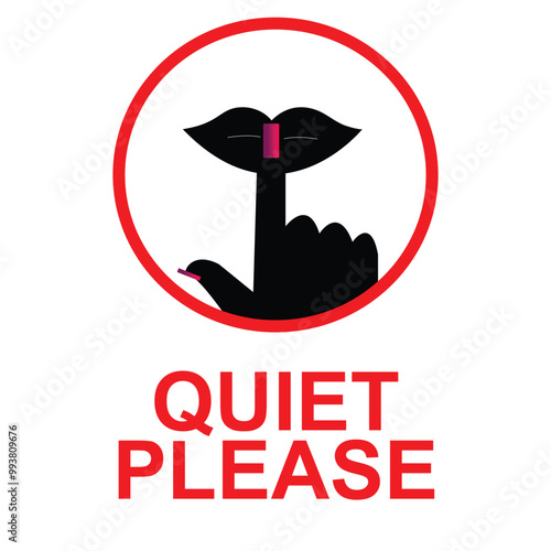 Please Keep Quiet Sign | Mouth Hand Stock Vector Image