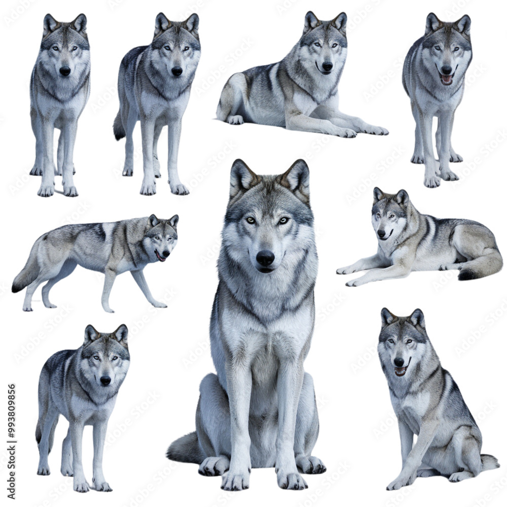 Naklejka premium Siberian Husky on Transparent Background