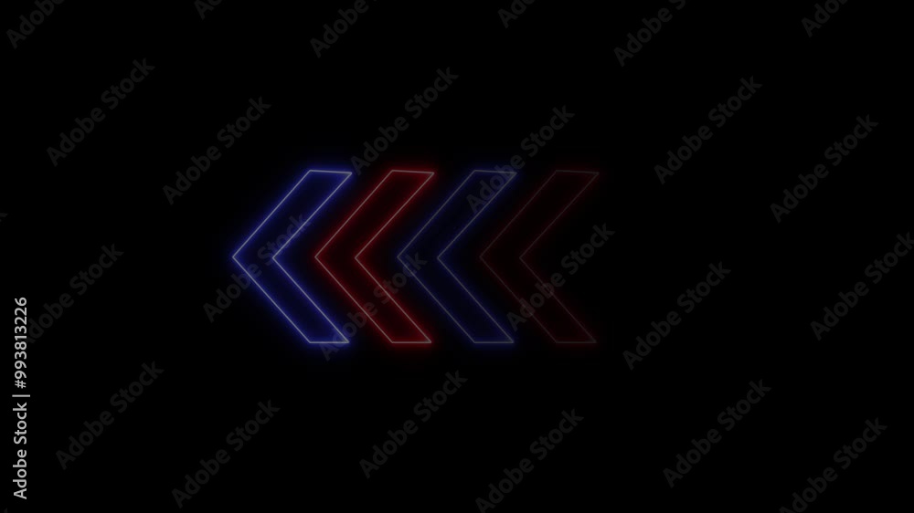 Neon sign Arrows Animation.Futuristic Direction Pointer. Neon sign Arrows Animation.Futuristic Direction Pointer.