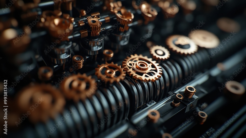A detailed close-up of copper gears interlocking, illustrating the intricate workings of a complex machine, symbolizing precision, teamwork, and the art of mechanical design. A detailed close-up of copper gears interlocking, illustrating the intricate workings of a complex machine, symbolizing precision, teamwork, and the art of mechanical design.