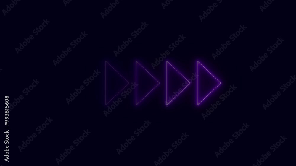Neon glowing arrow animation, flashing directional arrow. Neon glowing arrow animation, flashing directional arrow.
