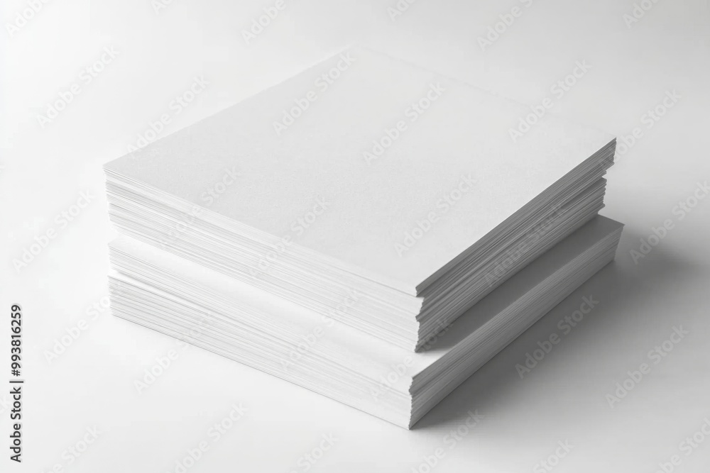 Blank A4 Stacked Paper Mockup isolated created with Generative AI Blank A4 Stacked Paper Mockup isolated created with Generative AI