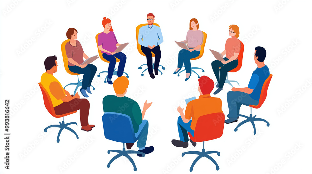 Group Meeting Support Circle - group of people in circle Group Meeting Support Circle - group of people in circle
