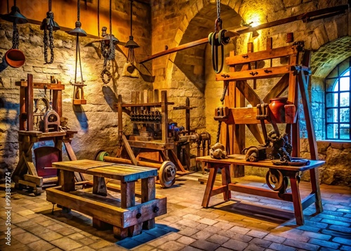 A Collection of Mediaeval Torture Devices Displayed in an Authentic Historical Setting photo