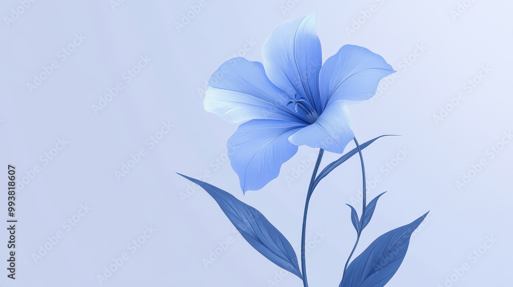 A stunning blue flower stands gracefully against a soft background, embodying beauty and elegance. Perfect for designs focused on nature and tranquility A stunning blue flower stands gracefully against a soft background, embodying beauty and elegance. Perfect for designs focused on nature and tranquility