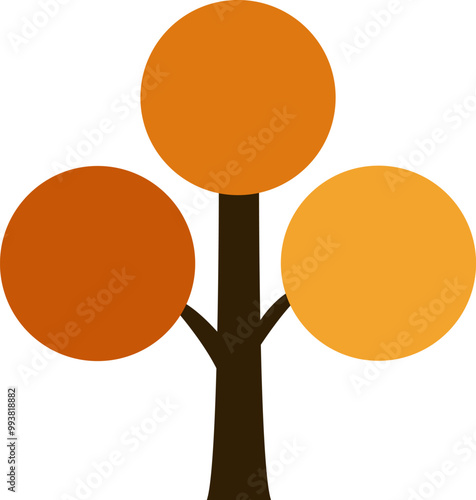 The Trees with the Most Vibrant Fall Leaf Colors. Tree icon, simple silhouettes. Forest. Flat trees set, pines, spruces, conifers and deciduous trees. Autumn Leafs isolated vector illustration.