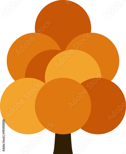 The Trees with the Most Vibrant Fall Leaf Colors. Tree icon, simple silhouettes. Forest. Flat trees set, pines, spruces, conifers and deciduous trees. Autumn Leafs isolated vector illustration.