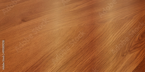 A close up of high gloss lacquered wood paneling with a deep rich brown color the reflective surf.deep brow wood planks with natural texture, wooden retro background, light wooden background, table