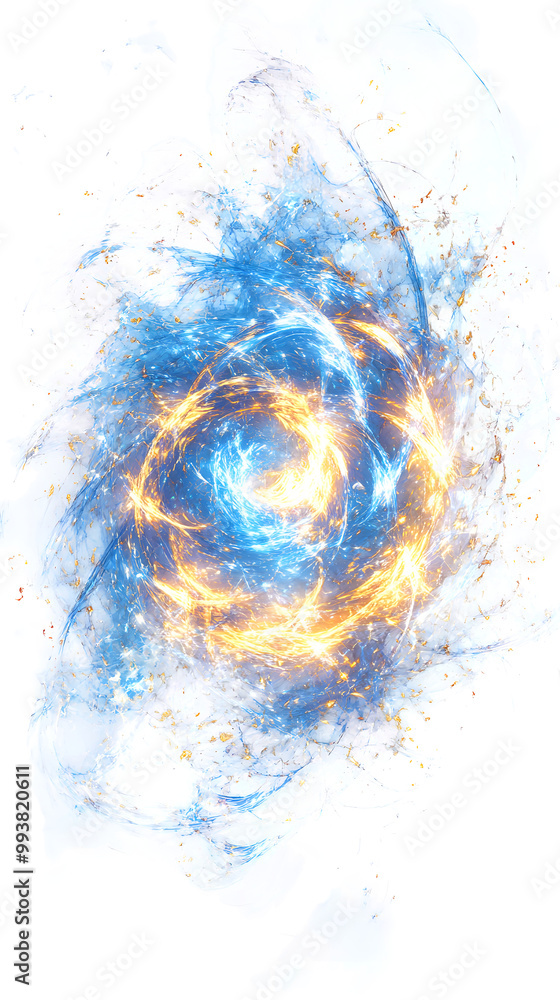 Fototapeta premium circular electric sparks with transparent background, PNG file