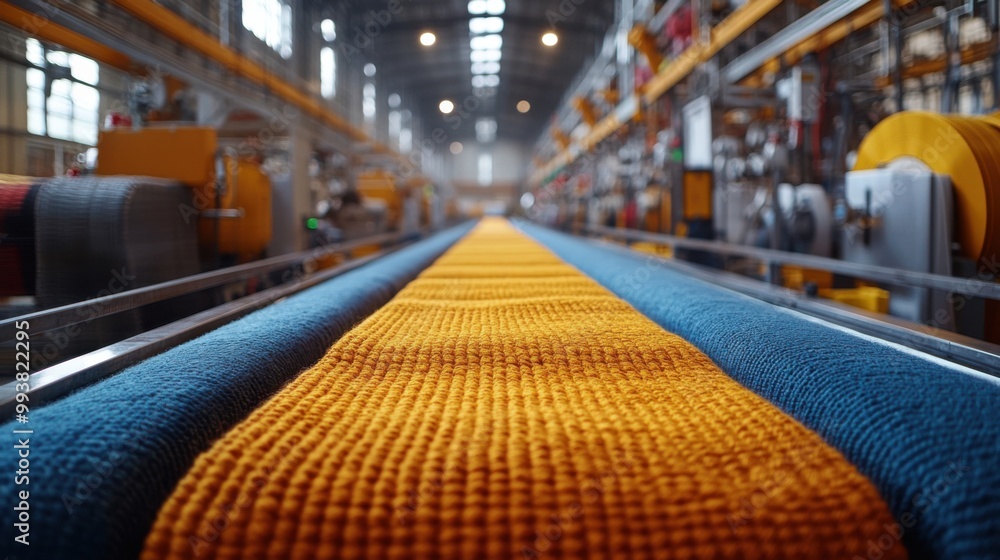 Close-up View of a Textile Conveyor Belt Close-up View of a Textile Conveyor Belt