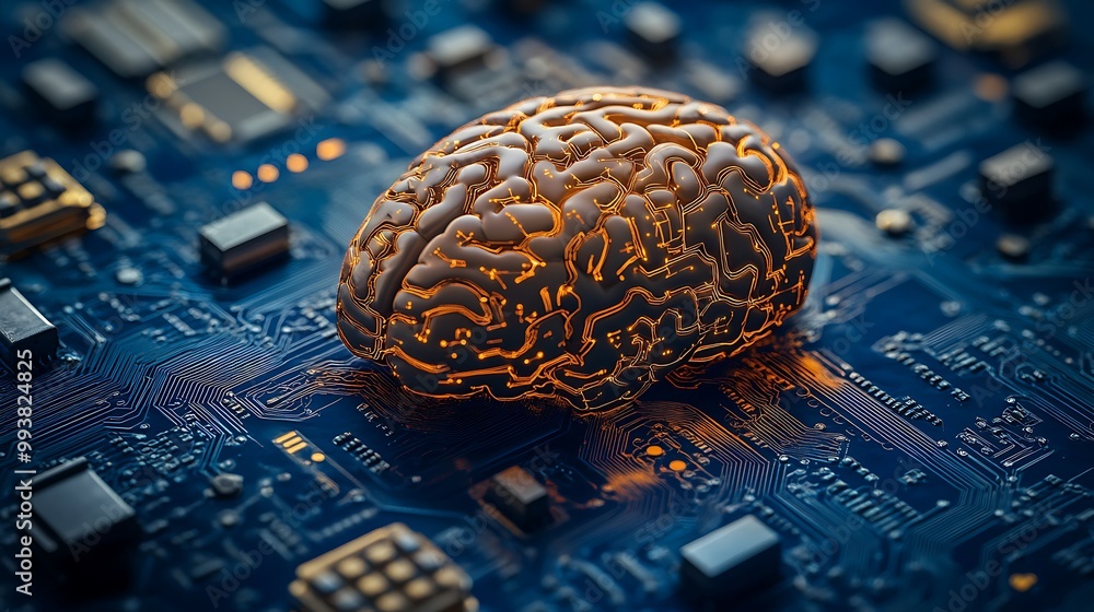 Human Brain and Circuitry A human brain integrated with circuit ...