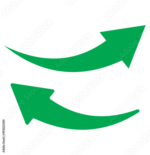 Wallpaper Mural Green arrow icon. Green long curved arrow on white background. Long arrow. Curved arrow. Torontodigital.ca