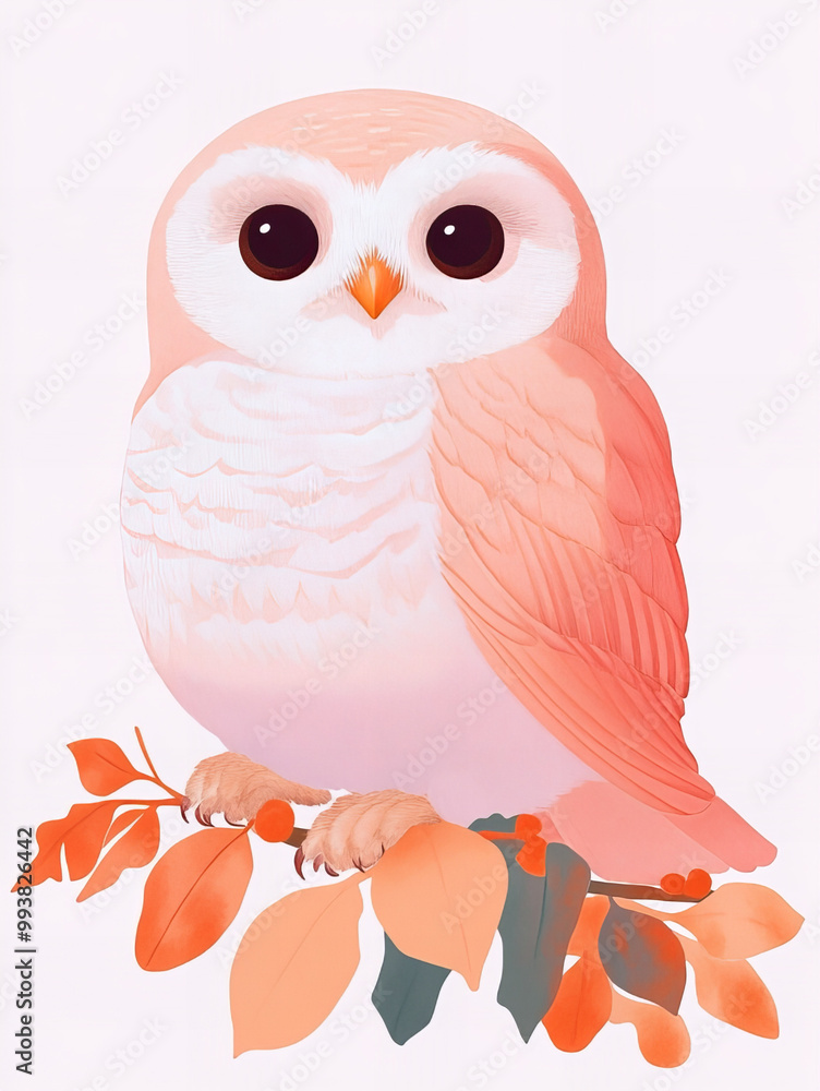 Obraz premium Cute Winter Animals, Illustration Wall art, Acrylic poster, Esthetics, Delicate soft tones