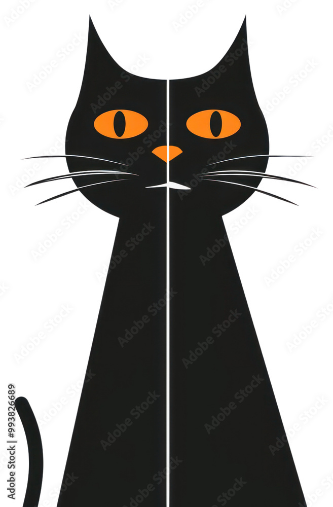 Fototapeta premium PNG Minimalist black cat illustration wallpaper