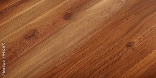 A close up of high gloss lacquered wood paneling with a deep rich brown color the reflective surf.deep brow wood planks with natural texture, wooden retro background, light wooden background, table