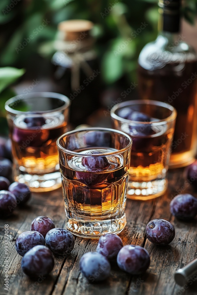 Šljivovica - Plum brandy, a popular Serbian alcoholic drink. Šljivovica - Plum brandy, a popular Serbian alcoholic drink.