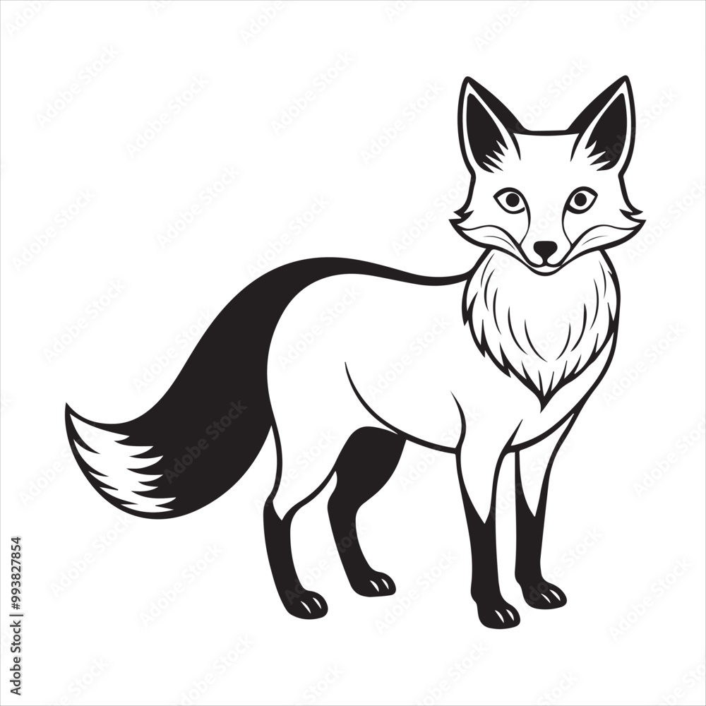 Obraz premium fox silhouette vector 