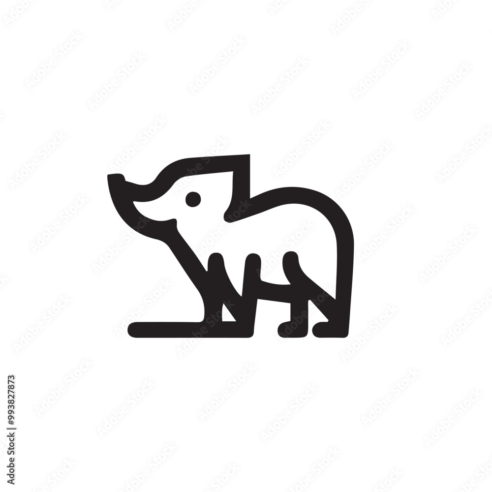 Simple of Animal silhouette Vector Line Icons Simple of Animal silhouette Vector Line Icons
