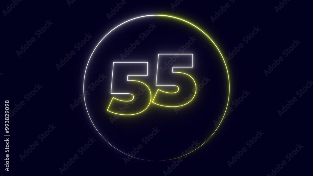Circle neon light 60 seconds countdown. Neon Light 60 Seconds Countdown on black background. Circle neon light 60 seconds countdown. Neon Light 60 Seconds Countdown on black background.
