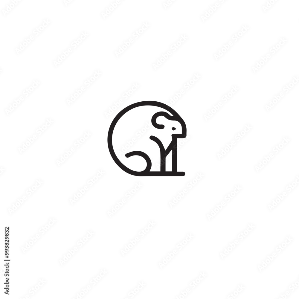 Simple of Animal silhouette Vector Line Icons Simple of Animal silhouette Vector Line Icons