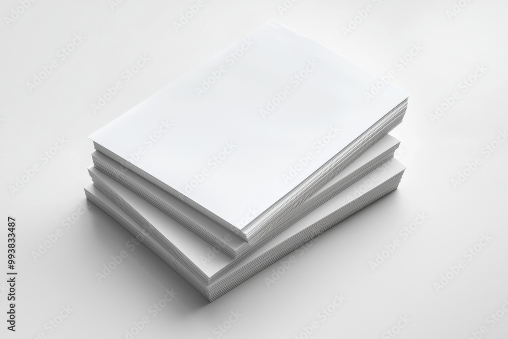 Blank A4 Stacked Paper Mockup isolated created with Generative AI Blank A4 Stacked Paper Mockup isolated created with Generative AI