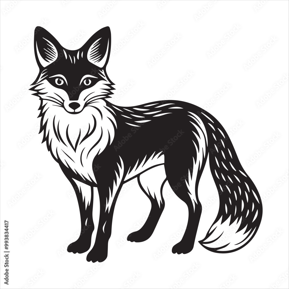 Obraz premium fox silhouette vector 