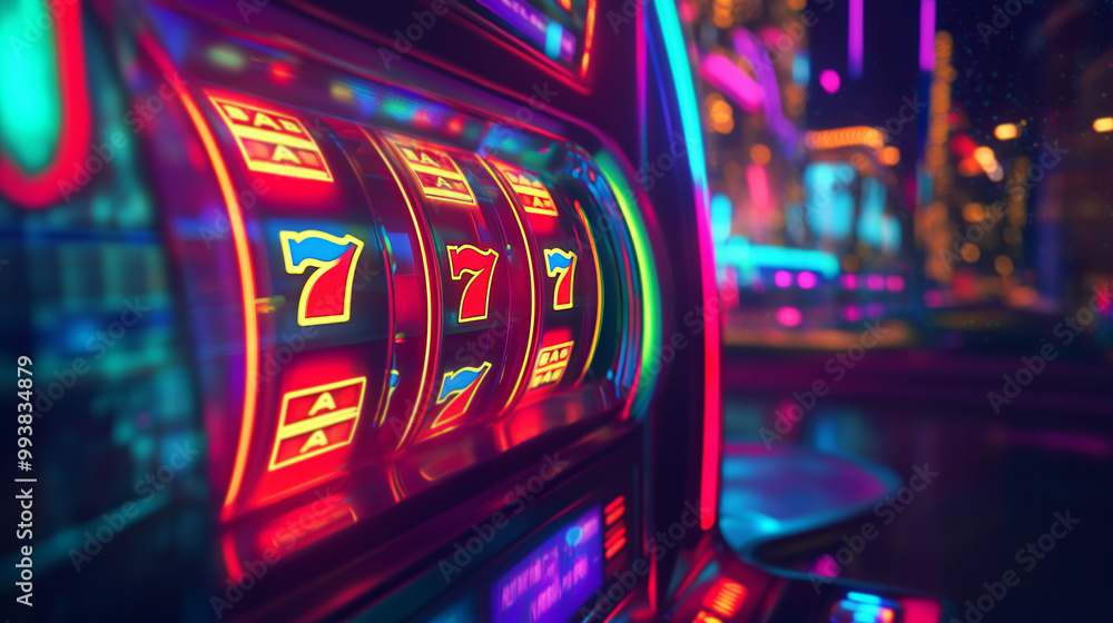 Vibrant Slot Machine with Spinning Reels Vibrant Slot Machine with Spinning Reels